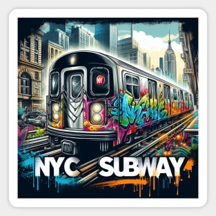 New York Subway NYC Subway Train grafitti Magnet